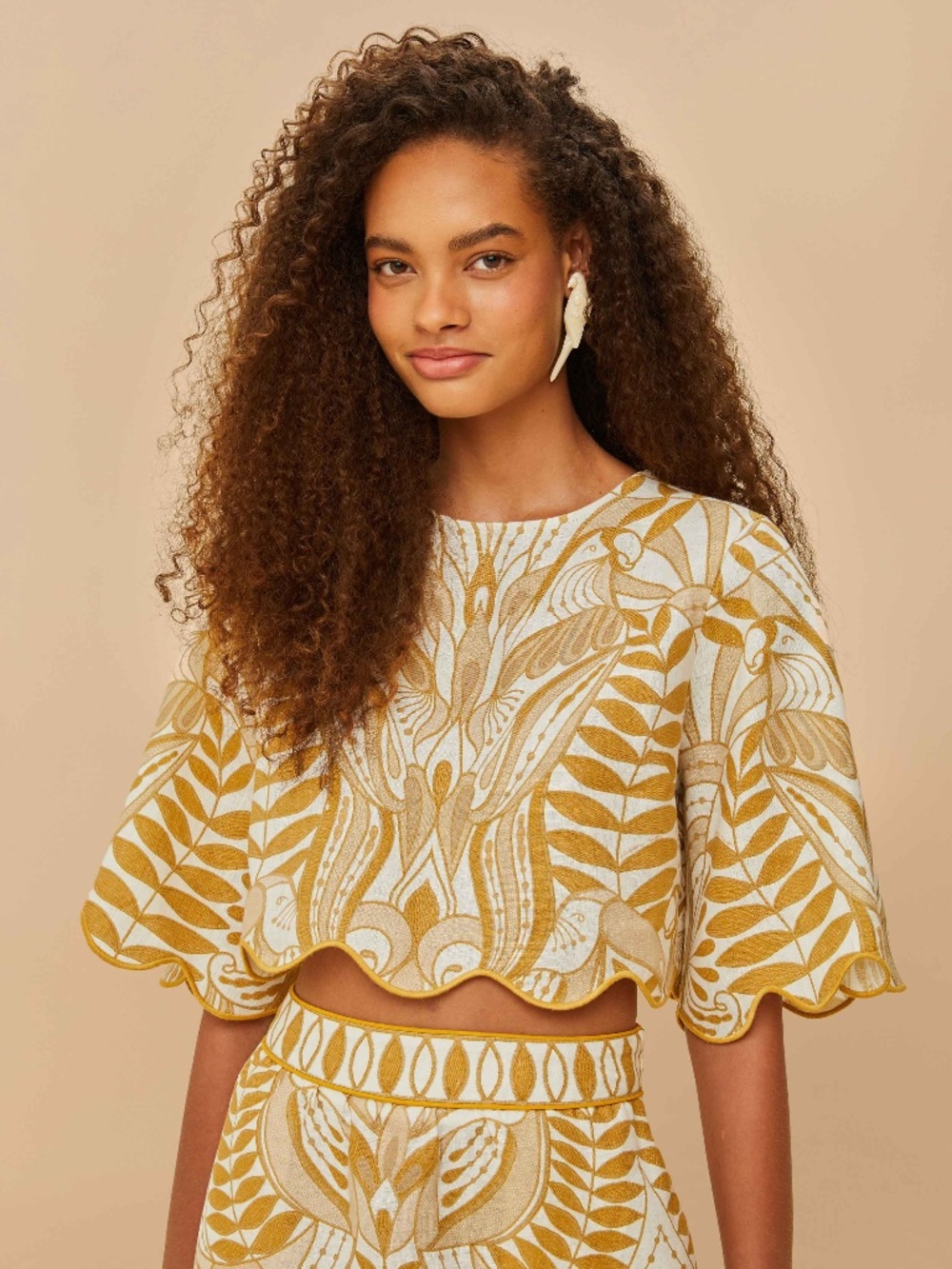 Off-White Lace Nature Euroflax™ Premium Linen Blouse